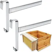 Nokiils 2 Pcs Beehive Frame Holder, Stainless Steel Bee Hive Stand Tool, Beehive Inspection Bracket Beekeeping Frame Support Supplies for Beekeeper