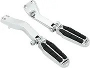 Motorcycle Passenger Footrests Pegs Support Mount Compatible With Harley Dyna FXDB FXDF Low Rider Fat Street Bob Wide Super Glide Switchback(09 Chrome)
