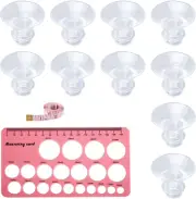 Breast Pump Flange Inserts with Soft Ruler & Nipple Ruler, 5 Sizes (13-21Mm) Sil