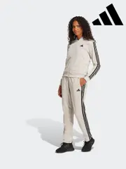 adidas Grey Essentials 3 Stripes Tracksuit (E45549) | $127