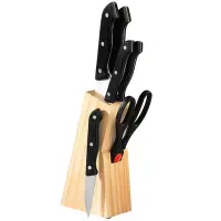 在飛比找Yahoo奇摩購物中心優惠-《Premier》木製刀座+刀具6件