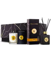 Wallford 2pc Candle With Tobacco Leaf & Pear & Santal 33 Reed Diffuser Set