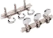 Mikinona Strong Metal 3 Tuning Pegs Chrome for Classical Guitar Machine Heads Mini Square Head Double Holes Essential Replacement Guitar Tuning Keys