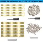 100pcs M2 M3 Screws w/ Tool for 1/10 RC Crawler Axial SCX10 1.9" 2.2" Wheel Rims