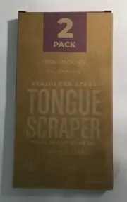 Basic Concepts Mouthology Tongue Scrapper 2 Pack w/ Case Stainless Steel NEW