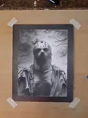 Original 11x14 Inch Charcoal Drawing Of Jason Voorhees