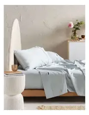 [Linen House] Augusta 500TC Sheet Set In Pale Blue