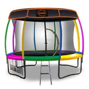 8ft Kahuna Trampoline Safety Net Spring Pad Cover Mat Ladder Free Roof Set