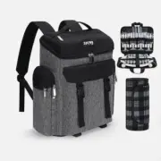 Zormy Picnic Backpack Set With Blanket And Dishes Grey Gray New In Box Sealed