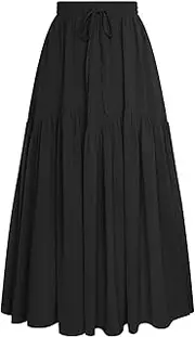[SCARLET DARKNESS] Women Long Maxi Skirt Renaissance Tiered Flowy Elastic Waist Chiffon Skirts
