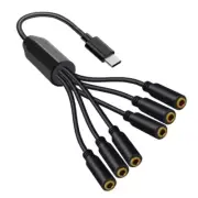 Type C To 3.5mm Audios Sharing Splitter Cable 6Port For Earphones Speakers
