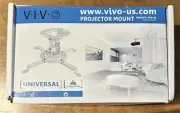 VIVO Universal Adjustable Ceiling Projector Mount White MOUNT-VP01W *NEW*