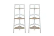 2x 3 Tier Ladder Shelf Corner Bookshelf Book Rack Stand Storage Shelving