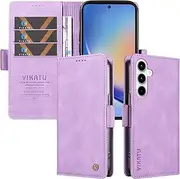 [Umlovecase] for Samsung A35 5G Case,for Galaxy A35 5G Wallet Case,Pu Leather Folding Flip Cover Magnetic Card Slot Stand Protective Cover-Purple