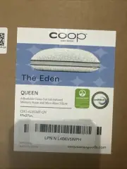Coop Home Goods Eden Bed Pillow, Medium Soft Memory Foam Cooling Gel, Queen Size