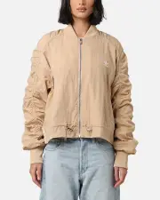 [ADIDAS] Adidas Women's Light Weight Bomber Jacket Magic Beige - Size S S Magic Beige