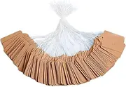 Price Tags with String, Suithink 300 Pieces Kraft Paper Tie on Labels 35 x 22mm Brown Jewellery Strung Price Tags for Display Clothes Jewelry Gift