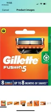 Gillette Fusion5 Value Pack 8 Razor Blades Cartridges Fusion 5