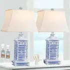 Coastal Table Lamps for Bedrooms Set of 2 Farmhouse Bedside Lamp for Living Room
