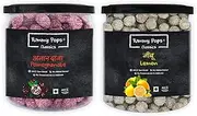 Herbs & Us Tummy Pops Mukhwas Mouth Freshener Chatpata Anardana goli - 300gm & Tangy Nimbu Goli - 300gm Jar/Salty, Sour Jar Zest Lemon Candy | Digestives/Churan/Goli | Pack of 2