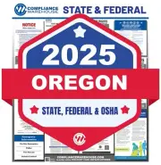 2025 Oregon OR State/Fed Labor Law All In 1 Compliance Poster Paper/Laminated