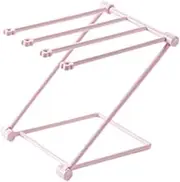 STOBAZA Foldable Vertical Towel Rack Duster Cloth Holder Kitchen Towel Hanger Light Pink Plastic Multifunctional Cup Rack Storage