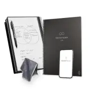 Rocketbook New Core Reusable Spiral Notebook, Letter Size 8.5X11, Black - Dotted