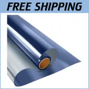 Blue-Silver Window Privacy Film - Static Cling, UV Blocking 93% - 29.5" x 13.1'