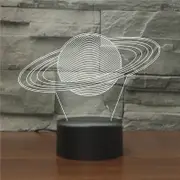 Saturn Shape 3D Colorful LED Vision Light Table Lamp, USB & Battery Version