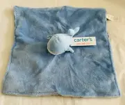 Carter's Baby Security Plush Blanket Lovey Toy Light & Dark Blue Whale