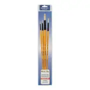 Mimik Hog Paintbrush Set, Synthetic Hog Bristle Brushes, 12 x 4 Piece Round Sets