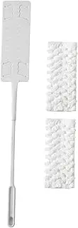 Dusters Cleaning, Retractable Crevice Brush, 27.17x3.58in Microfiber Dusting Cloths, Washable Extendable Pole, Flexible Slim Design for Bed, Fridge, Stove, Ceiling, Household