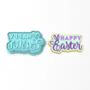 Happy Easter Bunny Ears Cookie Cutter & Stamp #1 | Rabbit Spring Bunnies Eggs