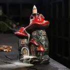 Aromatherapy Incense Holder Waterfall Burner Handcrafted Mushroom House Backflow