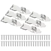 6 Pcs 2.6" Hasp Lock Latch Stainless Steel Packlock Clasp with Screw, Silver