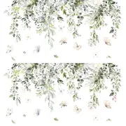 Catzon 2 Pcs Green Leaves Wall Decals DIY Vinyl Mural Art for Bedroom Living Room