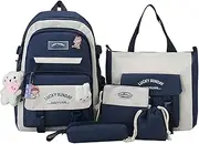 [Generic] School Bag Set - Canvas Backpacks Combo Set - Canvas School Backpack Combo Set for Kids, Boys, Girls, Teenage and Students