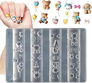 Nails Craft Mold,Fingernails 3D Decoration Maker Mold - Charm Making Carving Template Manicure Accessories for Women Wedding Traveling Home