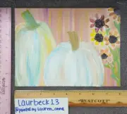 Original Oil Painting Abstract PUMPKINS & SUNFLOWERS textured art fall decor