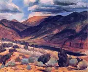 John French Sloan Sunlit Peak Santa Fe Canyon 1920 17"x 22" Archival Art Print
