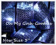 3" SHINY SEQUIN SPARKLE GLITZ BLING METALLIC RIBBON CHEER FOR HAIRBOW NAVY 5YD