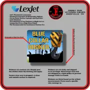 Blue Collar Hooker, Crane Waterproof Sticker Decal for Water Bottles & Laptops