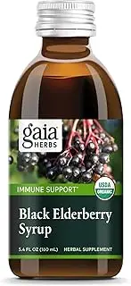 Gaia Herbs Black Elderberry Syrup, 5.4 Ounce - Daily Immune Support with Antioxidants, Organic Sambucus Elderberry Supplement