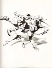 1977 Black & White Plate "Duel" by Frank Frazetta Fantastic GGA Print