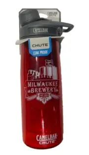 Milwaukee Brewery Camelbak Chute Cap Sport Water Bottle Red & White New