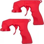 2PCS Car Can Spray Handle, Auto Reusable Clip-On&Off Instant Converts Spray Adapter Paint Aerosol Sprayer with Full Grip Trigger Locking Collar for Painting Adhesives, Universal Fit (Red)