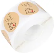 Ciieeo 1roll Kraft Paper Sticker Roll Self-Adhesive Packing Labels for Crafts Baked Goods and Stickers for Home Retail and Boutique Use Beautiful Patterns and Colors