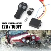 Car Vehicle Wireless Winch Control Remote KeyFob Kit Transmitter Receiver -Black