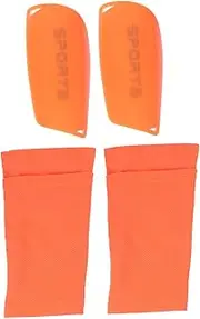 MUELODSIC 1Set Football Shin Guard Sock Durable Calf Protectors for Comfortable Play Breathable Lightweight Design Fits Orange
