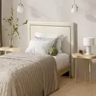 Oikiture King Single Bed Headboard Bedhead Bedroom Furniture - Beige